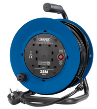 Load image into Gallery viewer, Draper 25M/2.5MM HD CABLE REEL 02122 230V Heavy Duty Industrial Four Socket Cable Reel, 25m