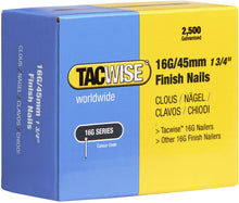 Load image into Gallery viewer, Tacwise 16G/45mm Finish Nails, 0297, 16G Finish Nails Pack of 2500, Galvanised