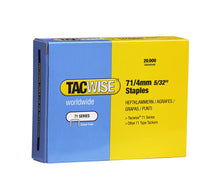 Load image into Gallery viewer, Tacwise 71/4mm Staple Galvanised, 0365, 71 Series Staples, Pack of 20,000