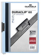 Load image into Gallery viewer, Durable DURACLIP 60 Sheet Document Clip File Folder | 25 Pack | A4