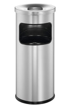 Load image into Gallery viewer, Durable Round Metal Waste Bin with Fire Extinguishing Ashtray | 17L