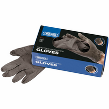 Load image into Gallery viewer, Draper BX 100 BLACK NIT.GLOVES L 63760 Workshop Nitrile Gloves (Box of 100)