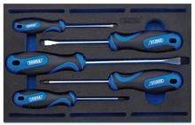 Load image into Gallery viewer, Draper 5PC SCREWDRIVER SET 63400 Soft Grip Screwdriver Set in 1/4 Drawer EVA Insert Tray (5 Piece)