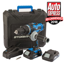 Load image into Gallery viewer, Draper Storm Force Cordless Hammer Drill 20v Driver 2x Lithium Ion Battery 85923