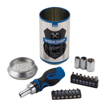 Load image into Gallery viewer, Draper 18PC SCREWDRIVER BIT SET - CAN 99413 99413 Stubby Ratchet Screwdriver and Bit Set, Special Edition - Workshop Brew (18 Piece)