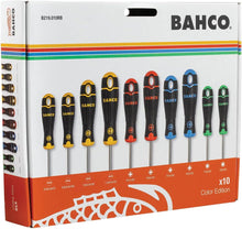 Load image into Gallery viewer, Bahco B219.010RB BahcoFit Coloured Handle Screwdriver Set, 10 Piece

