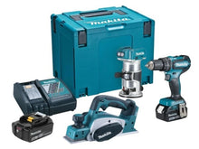 Load image into Gallery viewer, Makita DLX3116TJ 18V LXT Cordless 3pc Kit with 2x 5.0Ah Batteries