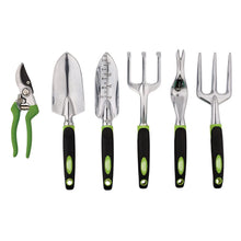 Load image into Gallery viewer, DRAPER 08996 - Garden Tool Set (6 Pc) Trowel Fork Secateurs Weeder Cultivator