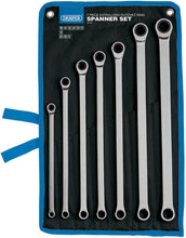 Load image into Gallery viewer, Draper Hi Torq 7 Piece Extra Long Double Ring Ratchet Spanner Set