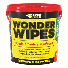 Load image into Gallery viewer, Everbuild Wonder Wipes Monster 500 Tub MONSTERW Multi Purpose Hand/Tool Cleaning