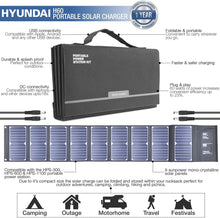 Load image into Gallery viewer, Hyundai H60 60W Portable and Foldable Solar Charger With USB and DC Connectivity