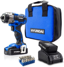 Load image into Gallery viewer, Hyundai 20V MAX 180Nm Li-Ion Cordless Impact Driver and 32-Piece Drill Bit Accessory Set | HY2177