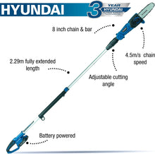 Load image into Gallery viewer, Hyundai 20V Li-Ion Cordless Pole Saw / Pruner - Long Reach Battery Powered Pole Saw | HY2192
