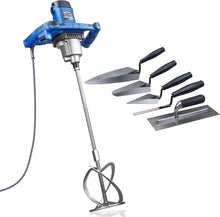 Load image into Gallery viewer, Hyundai 1600W Electric Paddle Mixer with 5 Piece Trowel Set 230v/240v | HYPM1600E