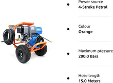 Load image into Gallery viewer, P1 Petrol Pressure Washer 4200psi / 290 bar | Hyundai 420cc Engine | P4200PWT