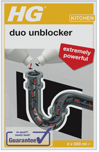 Load image into Gallery viewer, HG Duo Unblocker, Powerful Drain Cleaner &amp; Drain Unblocker Kitchen Sink 2x 500ml
