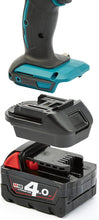 Load image into Gallery viewer, Badaptor MIL-MAK - 18V battery adapter converts MilWaukee batteries to be compatible with Makita tools