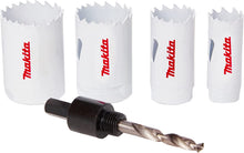 Load image into Gallery viewer, Makita Holesaw Set 5 Piece Bi-Metal Wood Plastic Hole Saw- 20 25 32 35mm + Arbor