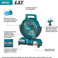 Load image into Gallery viewer, Makita DCF203Z 18V/14.4V Li-ion LXT Portable Fan Batteries Charger Not Included
