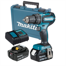 Load image into Gallery viewer, Makita DHP485STE 18V LXT Brushless Combi Hammer Drill Kit 2 x 5ah Batteries