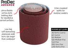 Load image into Gallery viewer, ProDec Advance 5m Roll 120 Grit Fine Grade ProFlex Aluminium Oxide Sanding Paper