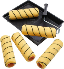 Load image into Gallery viewer, ProDec 7 piece Paint Roller Set 5x Medium Pile Woven Rollers Cage Frame Tray