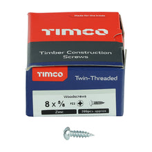 Load image into Gallery viewer, TIMCO Twin-Threaded Round Head Silver Woodscrews, All sizes,200pcs