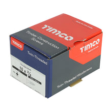Load image into Gallery viewer, TIMCO Twin-Threaded Countersunk Silver Woodscrews - 10 x 3/4 Box OF 200 - 01034CWZ