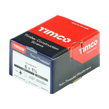 Load image into Gallery viewer, TIMCO Twin-Threaded Countersunk Silver Woodscrews - 6 x 1 1/2 Box OF 200 - 06112CWZ