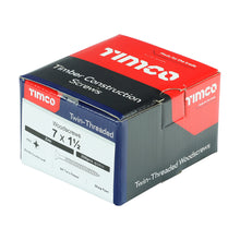 Load image into Gallery viewer, TIMCO Twin-Threaded Countersunk Silver Woodscrews - 7 x 1 1/2 Box OF 200 - 07112CWZ