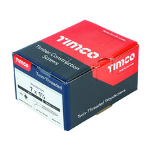 Load image into Gallery viewer, TIMCO Twin-Threaded Countersunk Silver Woodscrews - 7 x 1 1/4 Box OF 200 - 07114CWZ