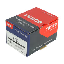 Load image into Gallery viewer, TIMCO Twin-Threaded Countersunk Silver Woodscrews - 8 x 1 1/2 Box OF 200 - 08112CWZ