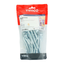 Load image into Gallery viewer, TIMCO Coach Screws Hex Head Silver - 10.0 x 100 TIMbag OF 28 - 10100CSCB