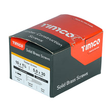Load image into Gallery viewer, TIMCO Solid Brass Countersunk Woodscrews, All Sizes
