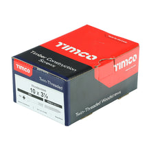 Load image into Gallery viewer, TIMCO Twin-Threaded Countersunk Silver Woodscrews - 10 x 3 1/2 Box OF 100 - 10312CWZ
