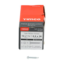 Load image into Gallery viewer, TIMCO Self-Drilling Light Section Silver Screws - 12 x 1 Box OF 500 - 00121HWSD