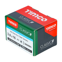 Load image into Gallery viewer, TIMCO Classic Multi-Purpose Countersunk A4 Stainless Steel Woodcrews - 3.0 x 16 Box OF 200 - 30016CLA4