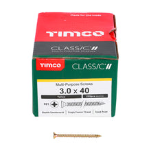 Load image into Gallery viewer, TIMCO Classic Multi-Purpose Countersunk Gold Woodscrews - 3.0 x 12 Box OF 200 - 30012CLAF