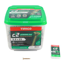 Load image into Gallery viewer, TIMCO C2 Strong-Fix Multi-Purpose Premium Countersunk Gold Woodscrews - 3.5 x 25 Tub OF 2000 - 35025C2TUB