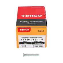 Load image into Gallery viewer, TIMCO Solo Countersunk Silver Woodscrews - 3.0 x 12 Box OF 200 - 30012SOLOZ