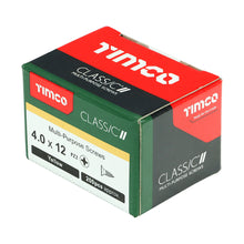 Load image into Gallery viewer, TIMCO Classic Multi-Purpose Countersunk Gold Woodscrews - 3.0 x 12 Box OF 200 - 30012CLAF