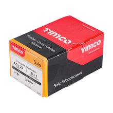 Load image into Gallery viewer, TIMCO Solo Countersunk Silver Woodscrews - 4.0 x 25 Box OF 200 - 40025SOLOZ