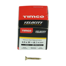 Load image into Gallery viewer, TIMCO Velocity Premium Multi-Use Countersunk Gold Woodscrews - 3.0 x 16 Box OF 200 - 30016VY