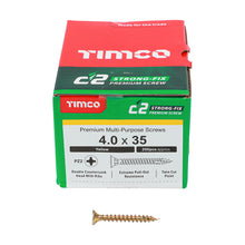 Load image into Gallery viewer, TIMCO C2 Strong-Fix Multi-Purpose Premium Countersunk Gold Woodscrews - 4.0 x 35 Box OF 200 - 40035C2
