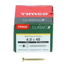 Load image into Gallery viewer, TIMCO Classic Multi-Purpose Countersunk Gold Woodscrews - 3.0 x 12 Box OF 200 - 30012CLAF