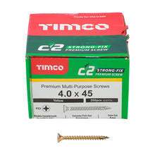 Load image into Gallery viewer, TIMCO C2 Strong-Fix Multi-Purpose Premium Countersunk Gold Woodscrews - 3.5 x 12 Box OF 200 - 35012C2