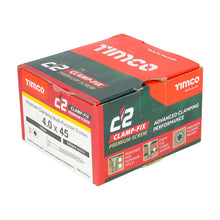 Load image into Gallery viewer, TIMCO C2 Clamp-Fix Multi-Purpose Premium Countersunk Gold Woodscrews - 4.0 x 45 Box OF 200 - 40045C2C