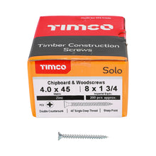 Load image into Gallery viewer, TIMCO Solo Countersunk Silver Woodscrews - All Sizes