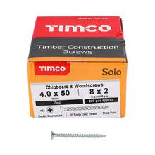 Load image into Gallery viewer, TIMCO Solo Countersunk Silver Woodscrews - All Sizes