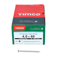Load image into Gallery viewer, TIMCO Classic Multi-Purpose Countersunk A2 Stainless Steel Woodcrews - 4.0 x 60 Box OF 200 - 40060CLASS